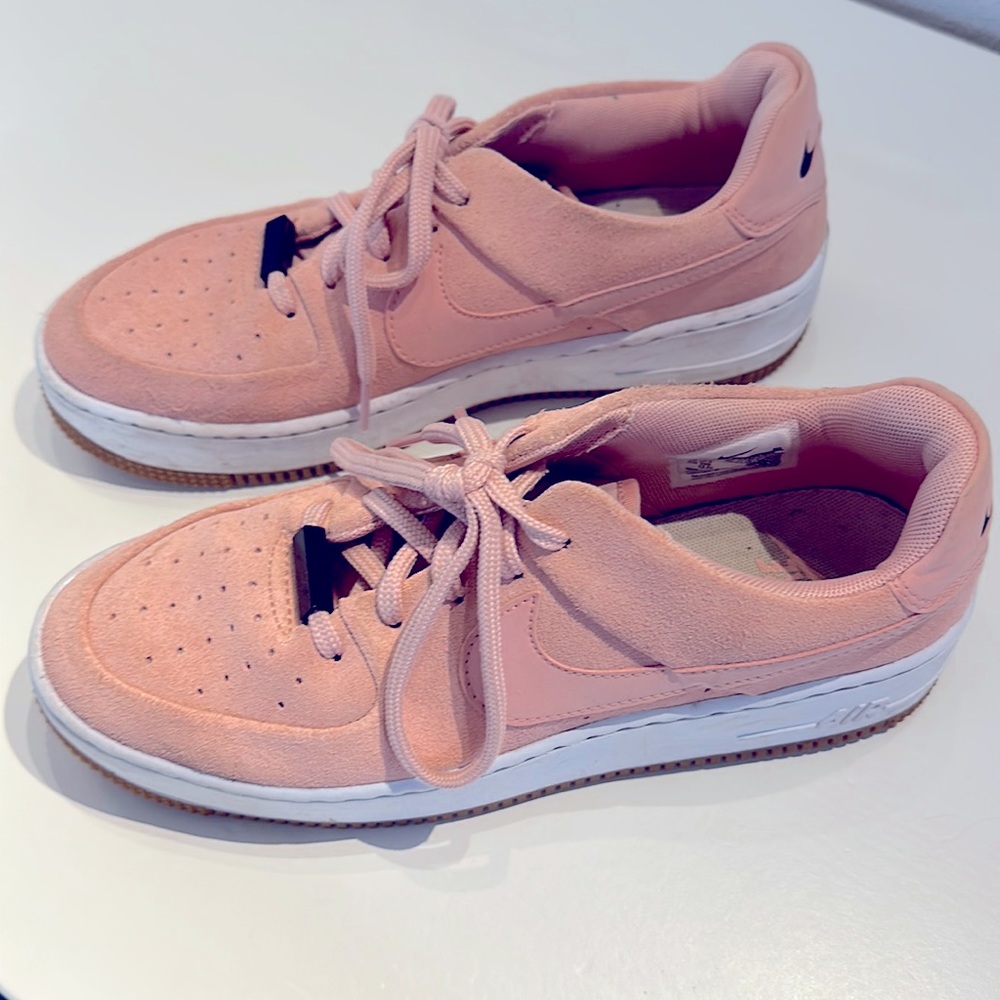 Nike, pink suede air forces